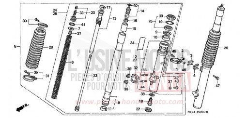 GABEL, VORNE XR600RW de 1998